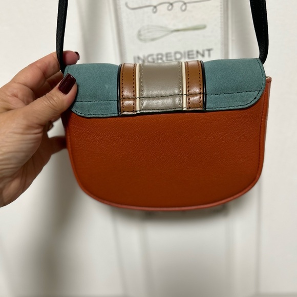 Chloe Mini Leather Crossbody  Bag Brown and Green - Picture 6 of 15
